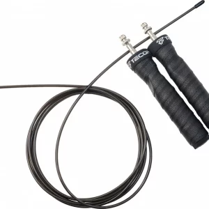 Corde à sauter avec poignée en mousse – Corde d'entraînement résistante en PVC et acier